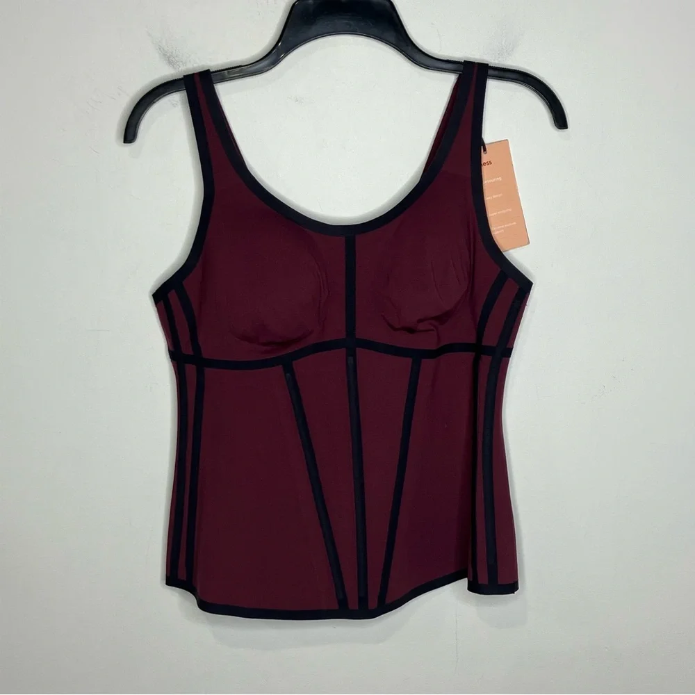Honeylove boldness tank top maroon black womens size XL‎ shapewear new with tags